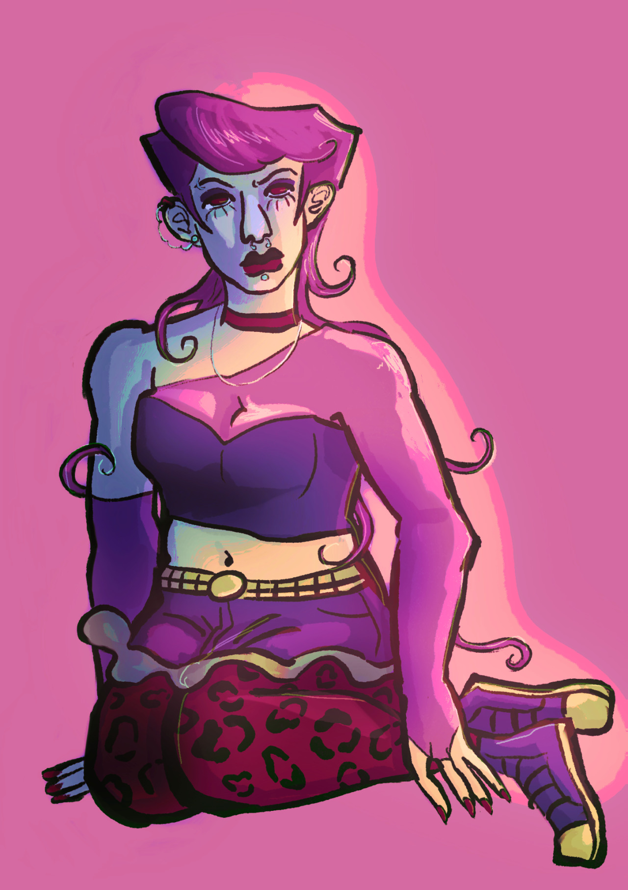 Lydia sitting and glowing